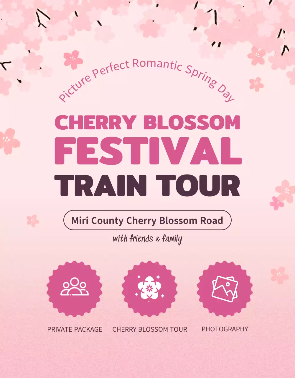 Pink Elegant Festival Promotion Poster