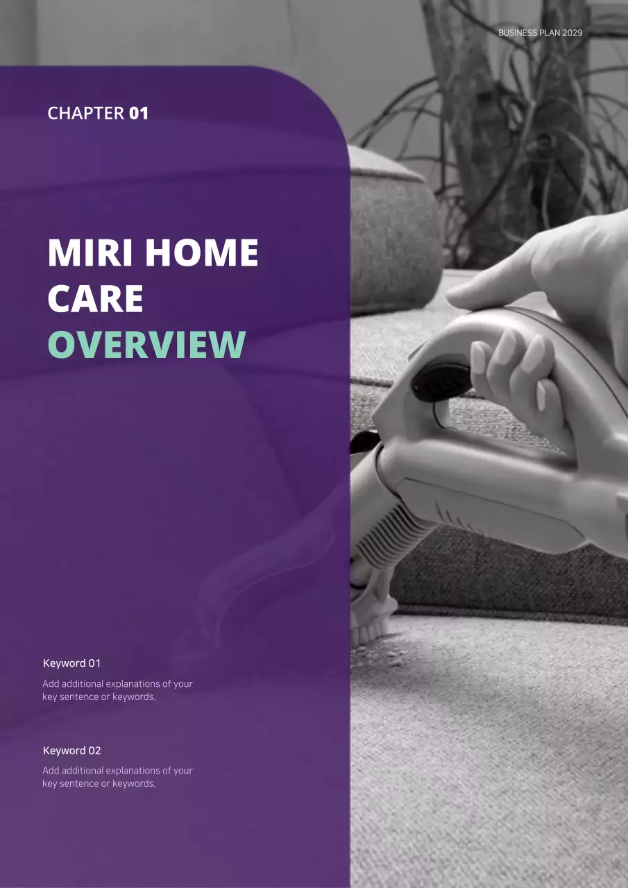 Simple shapes in purple and mint concept business plan