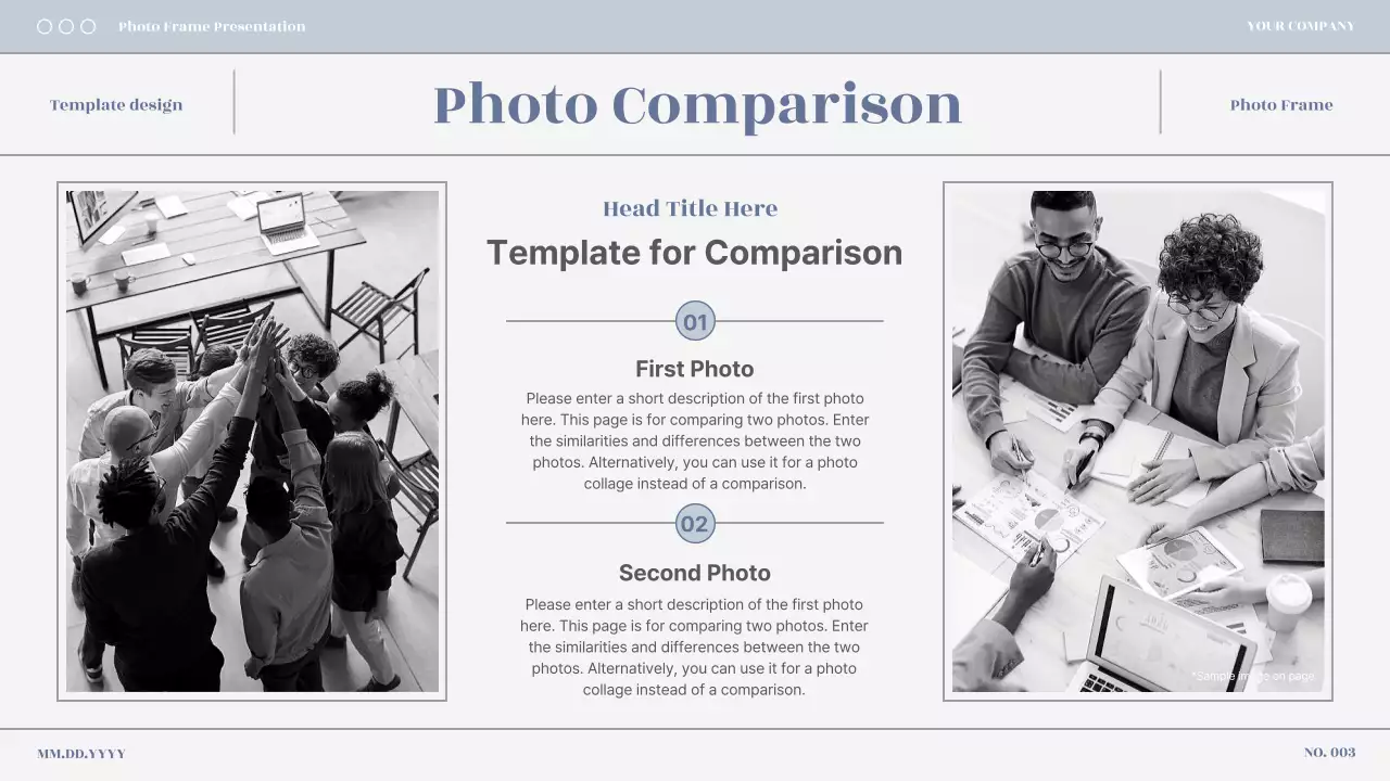 블루톤의 심플한 비즈니스 사진 프레임