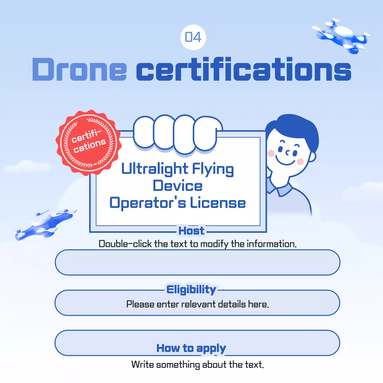 Drone theme with blue pastel casual illustration concept