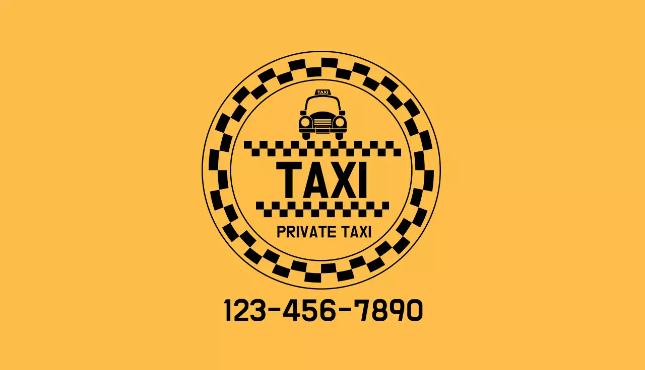 Yellow Classic Taxi Advertisement Business Card