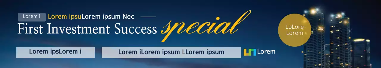 Banner de promoção de investimento moderno azul