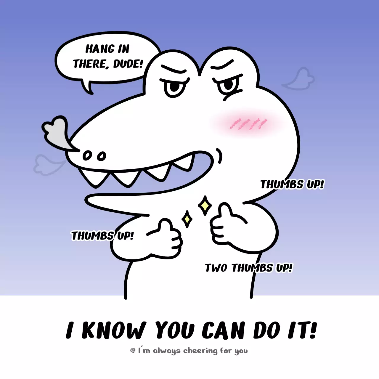 Blue Comic Motivation Card Instagram Post