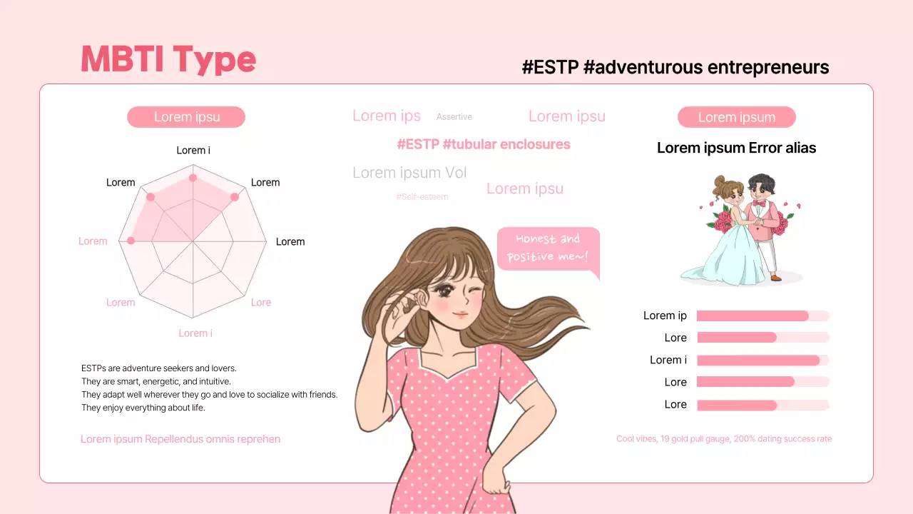 Guia de Personalidade Moderna Rosa Infográfico