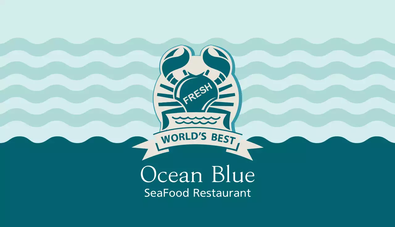 Teal Clean Seafood Business Card