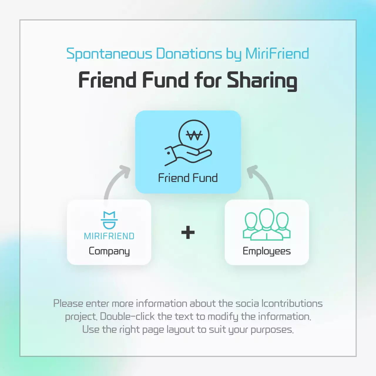 Corporate social responsibility with a blue and mint smudged gradient concept