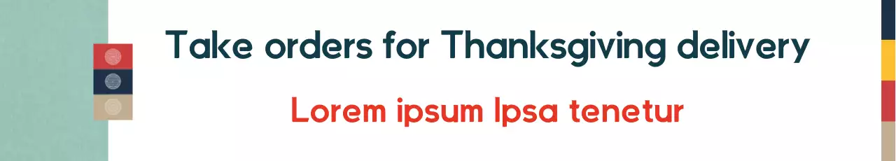 Faixa promocional de ação de graças minimalista azul-petróleo