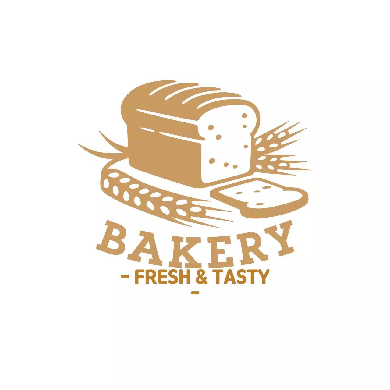 Ilustrasi cokelat label roti restoran yang bersih