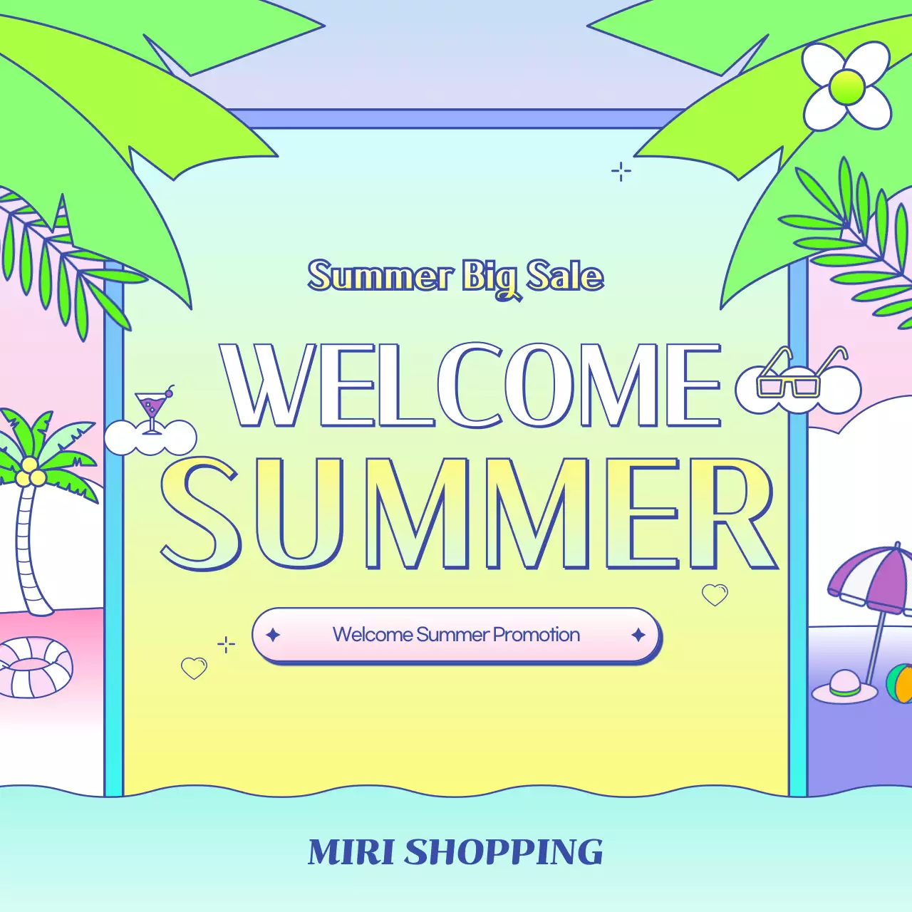 Colorful Trendy Summer Promotion Instagram Carousel