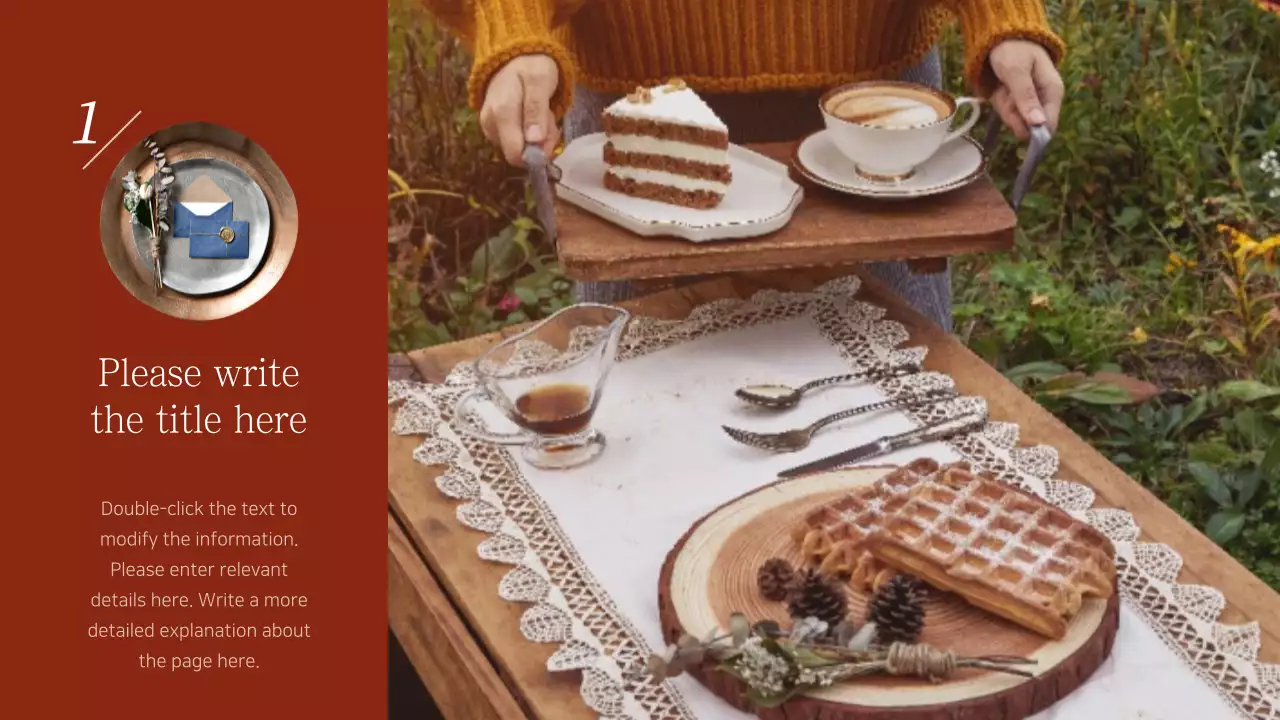 Photo layout in burgundy