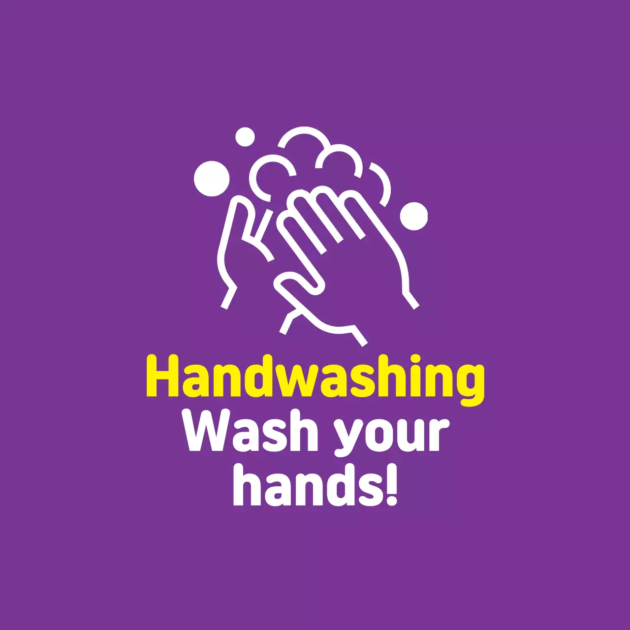 Roxo Amarelo Ilustração Corona Prevenção Lavagem das mãos