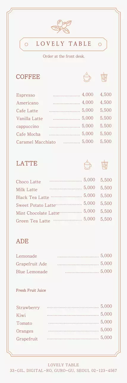Modern Cafe Menu Banner
