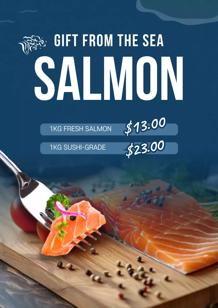 Blue Clean Salmon Promotion Poster
