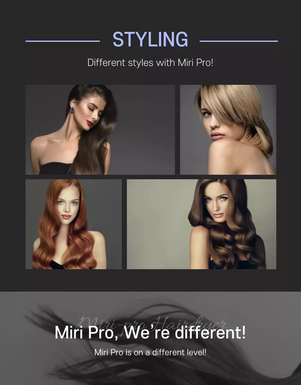 Black Modern Hairdryer Promotion Poster