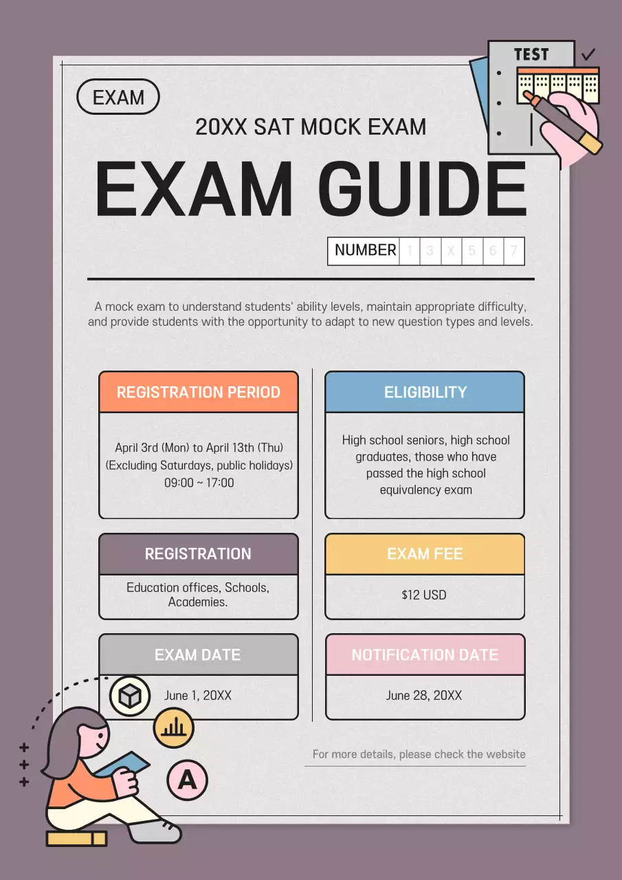 Grey Minimal Exam Guide Poster