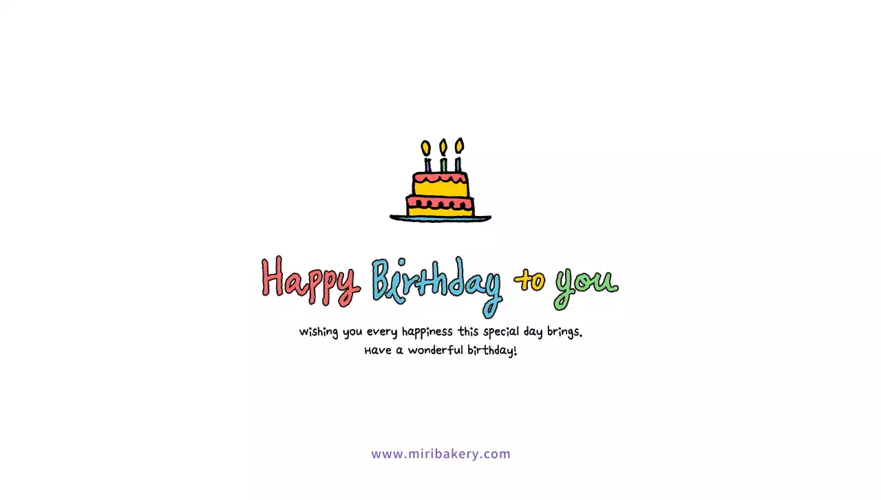 Birthday celebration with a colorful hand-drawn concept cake illustration