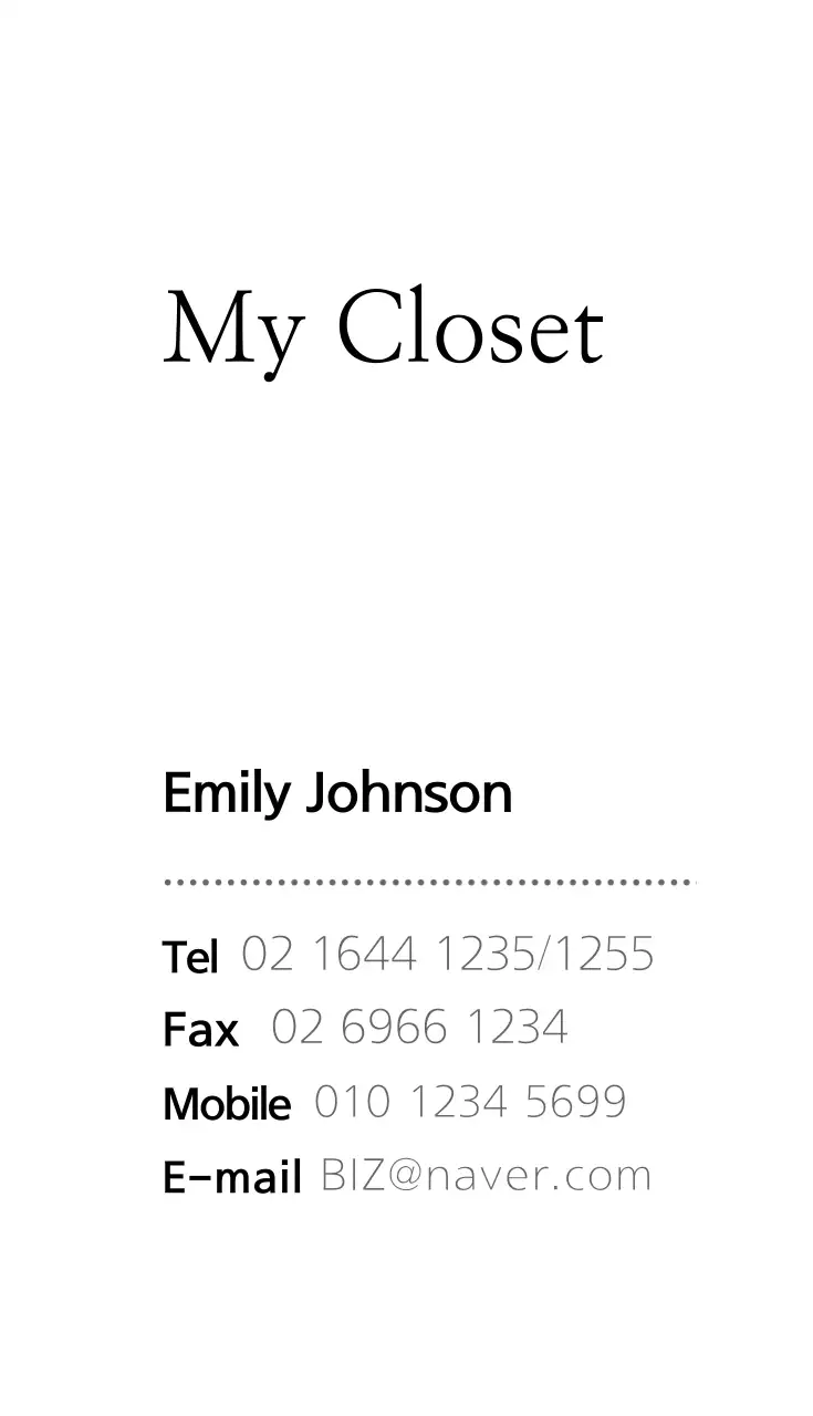 Danh thiếp quần áo tối giản màu trắng