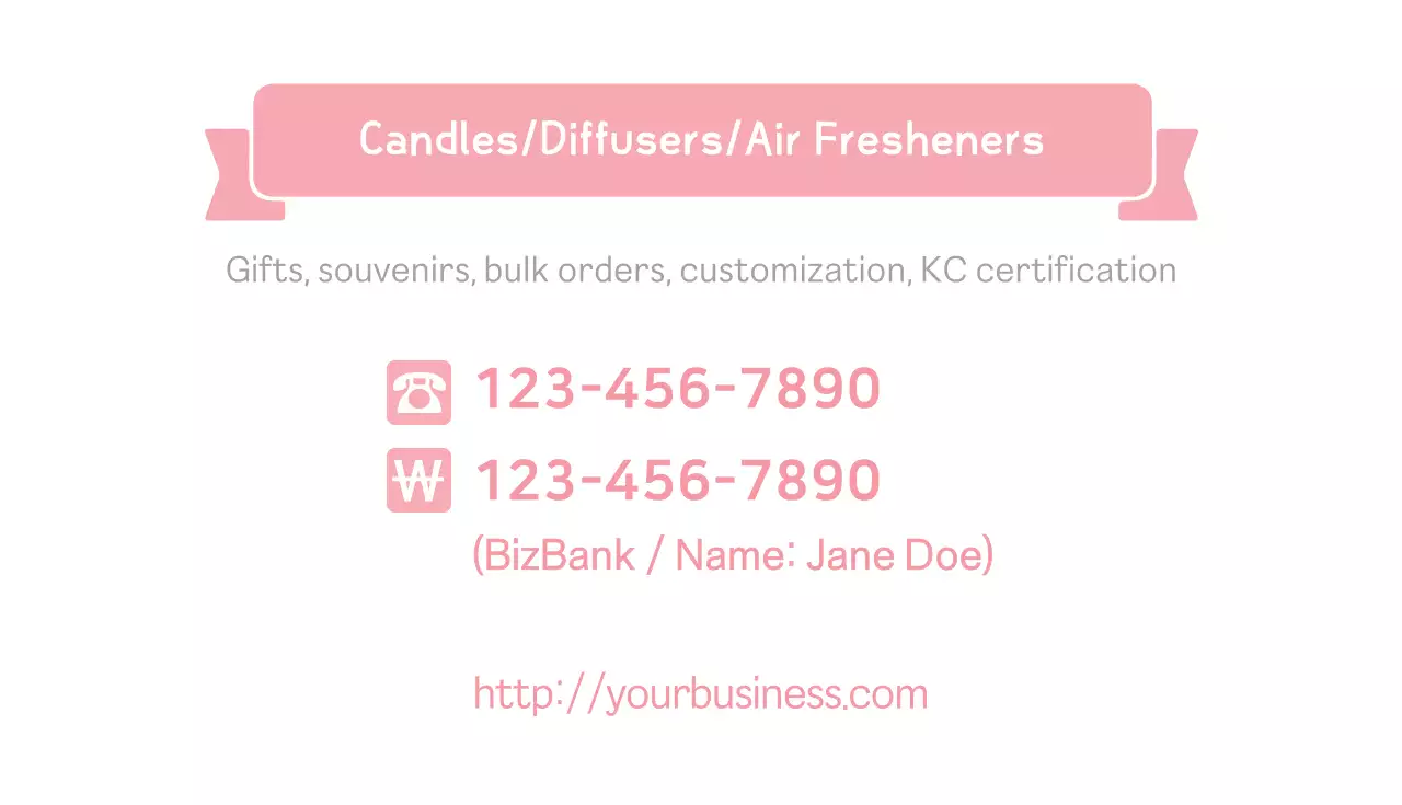 Pink Elegant Fragrances Promotion Business Card