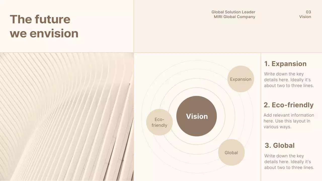 A simple brown and beige company profile