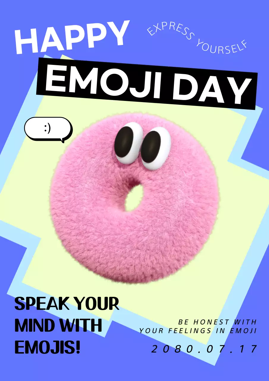 Pink Trendy Emoji Event Poster