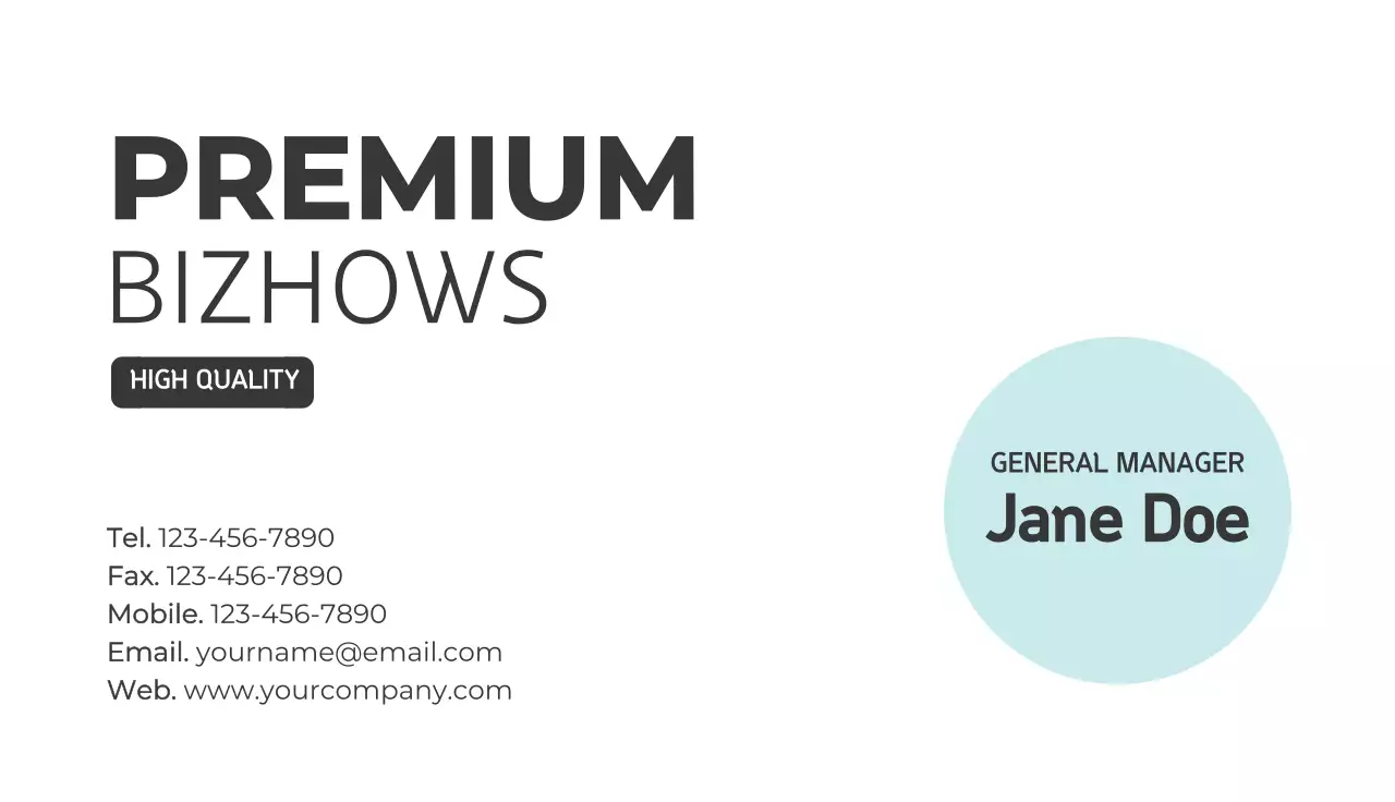 Mint Minimal Business Card