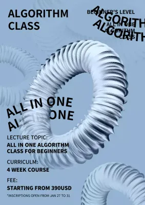 Algorithmic Tutorial for a Sky Blue Background Metal 3D Ring Concept