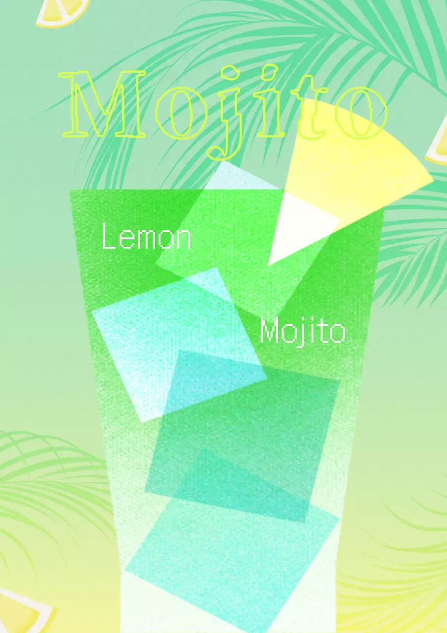 그린 트로피컬 모히토 메뉴 포스터