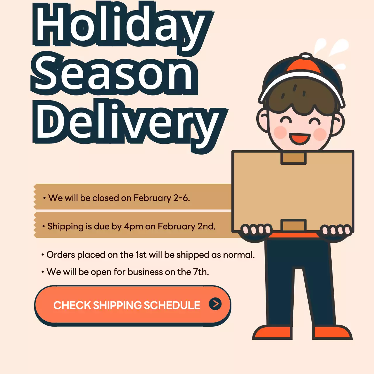 Beige Simple Delivery Announcement Instagram Post