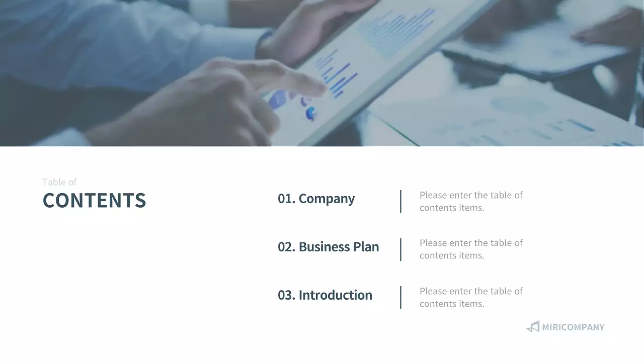 Corporate business plan presentation in navy blue