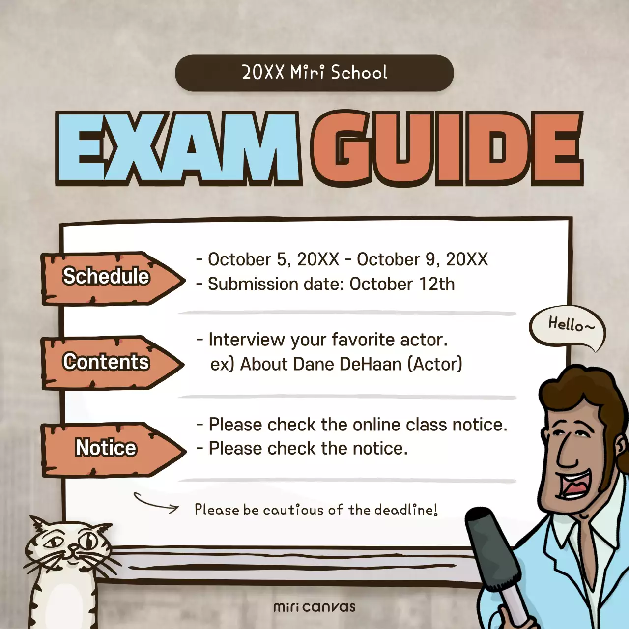 Beige Retro Exam Guide Instagram Post