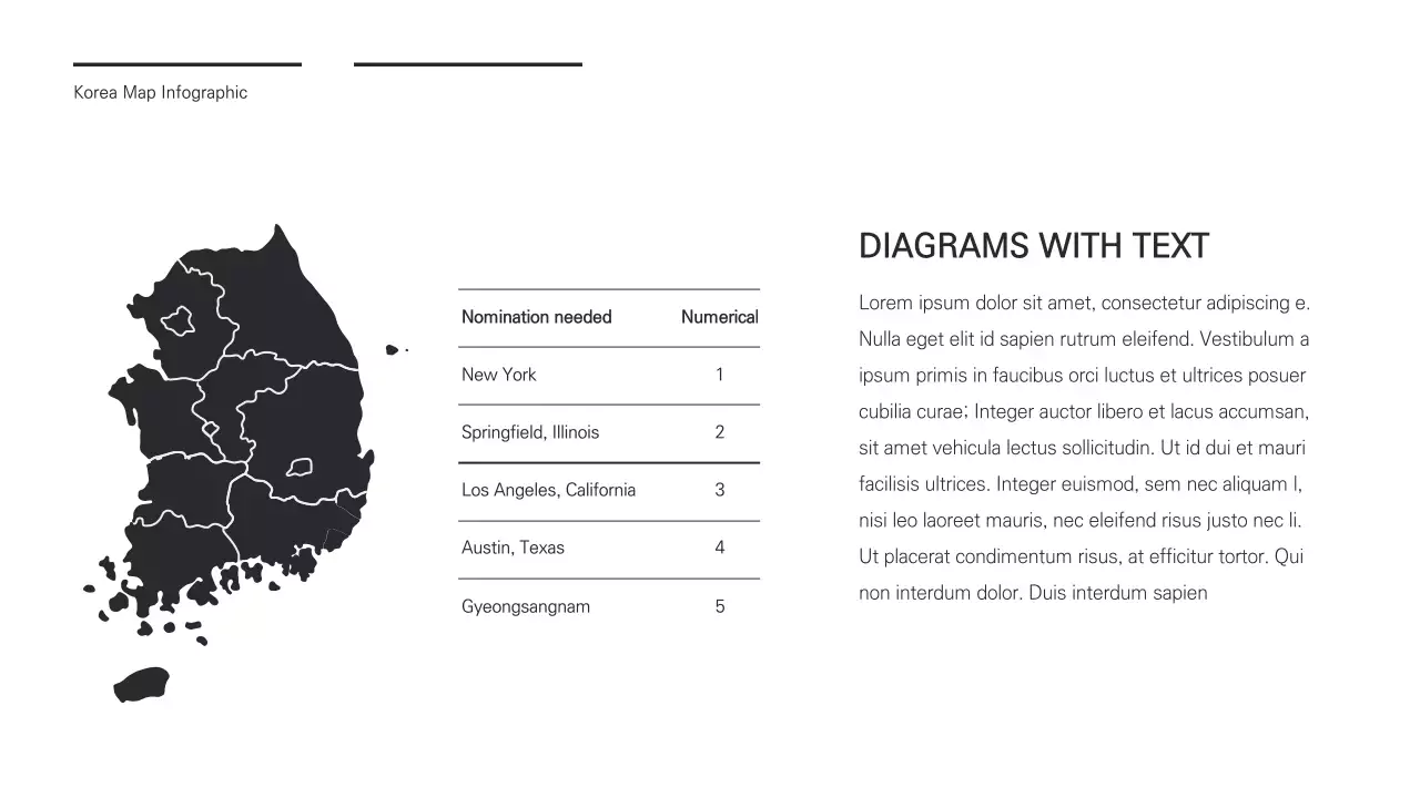 Black Minimal Map Infographic