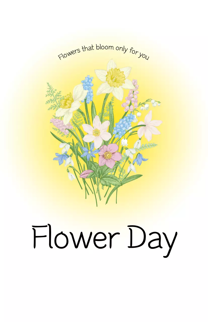 Uma florista com gradientes de cor e ilustrações de ramos de flores para um toque fresco de primavera