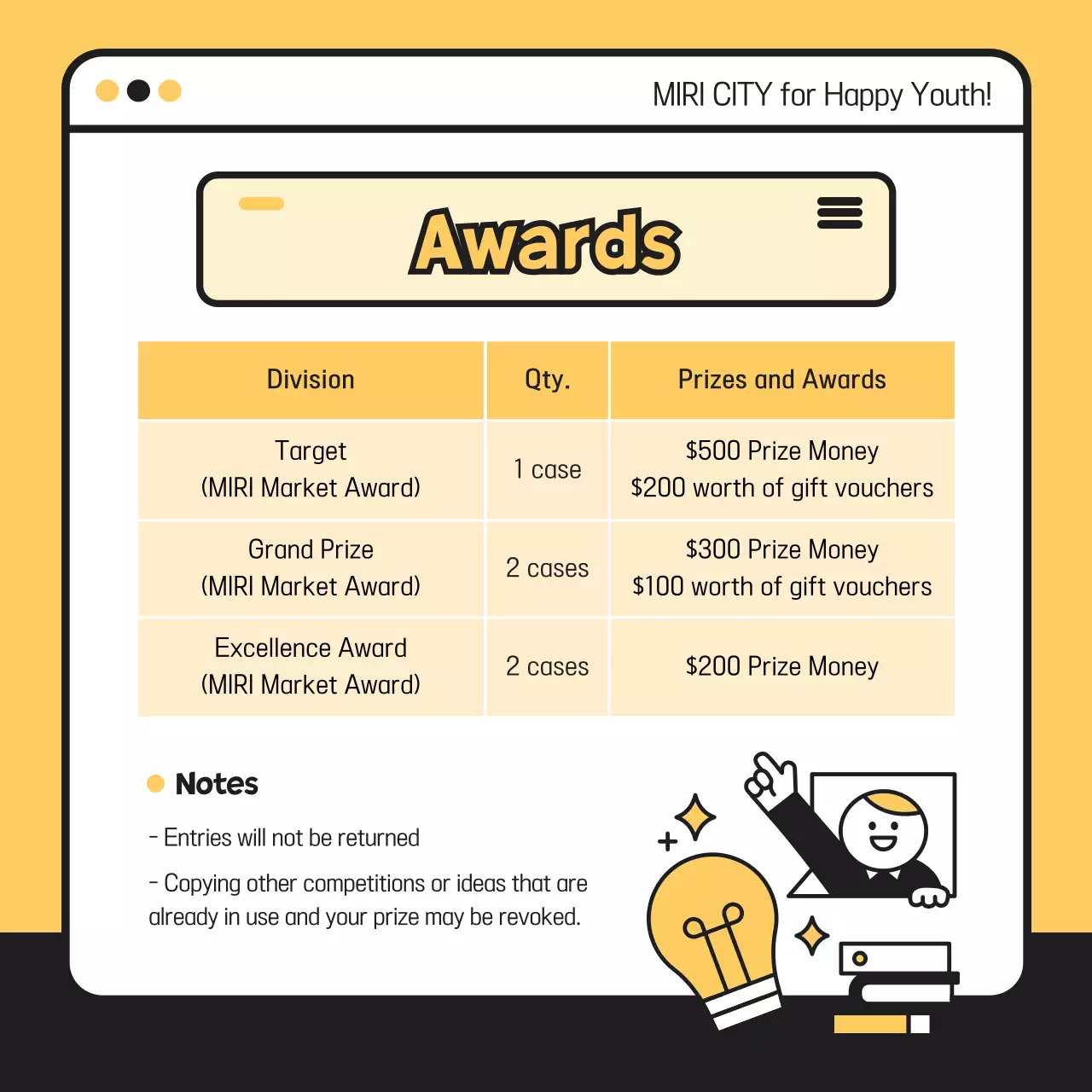 Yellow Minimal Policy Contest Announcement Instagram Carousel