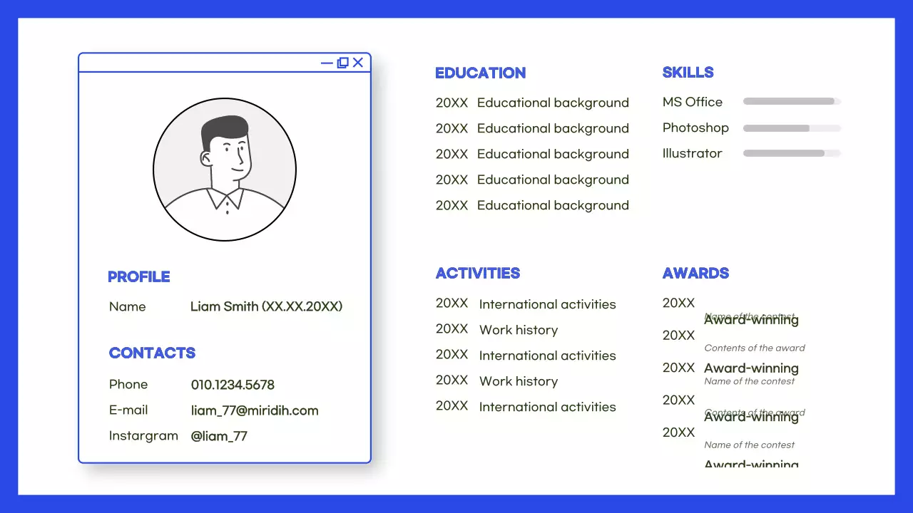 Blue Minimal Portfolio Resume Presentation