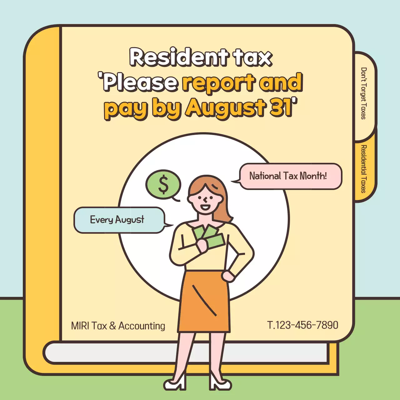 Yellow Simple Tax Notice Instagram Carousel