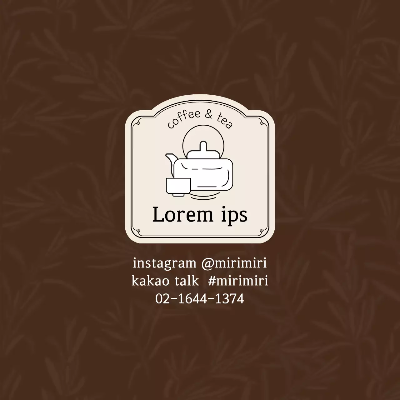 Brown Ivory Illustrated Tea Cafe Teahouse Promotion