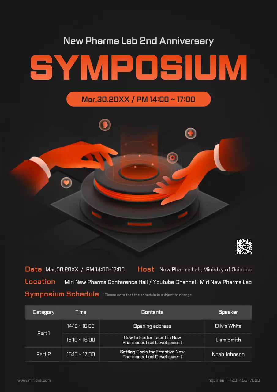 Orange Futuristic Symposium Announcement Poster