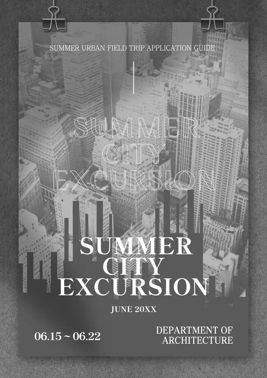 Grey Modern City Guide Poster