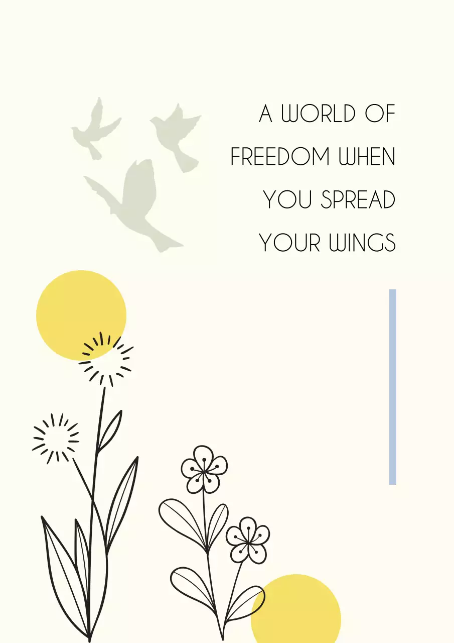 Yellow Minimalist Freedom Invitation Poster