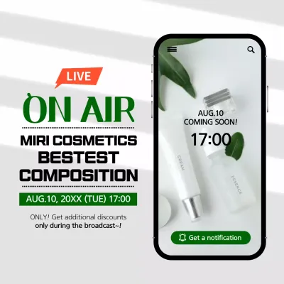 Green Modern Cosmetics Promotion Social Media Post