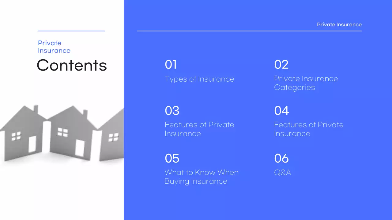 A simple blue and light blue insurance presentation