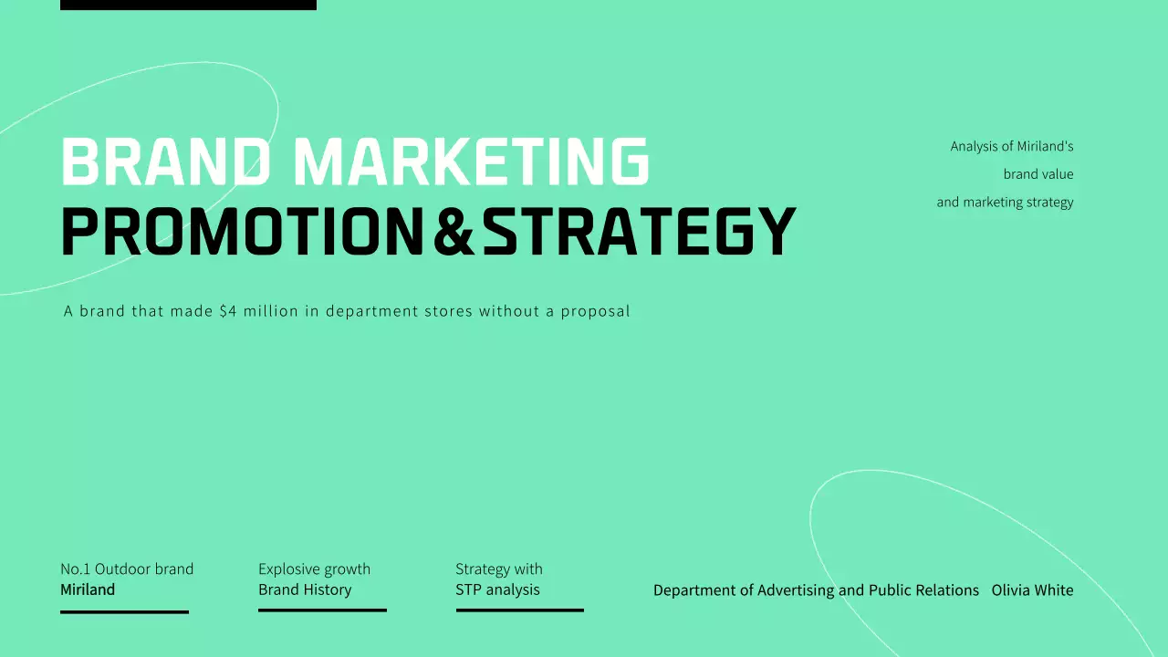 Announcement of green color brand marketing tasks