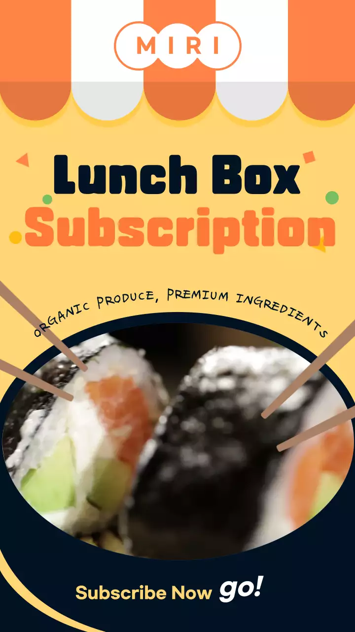 주황과 검정의 일러스트 키토김밥 정기구독 신청