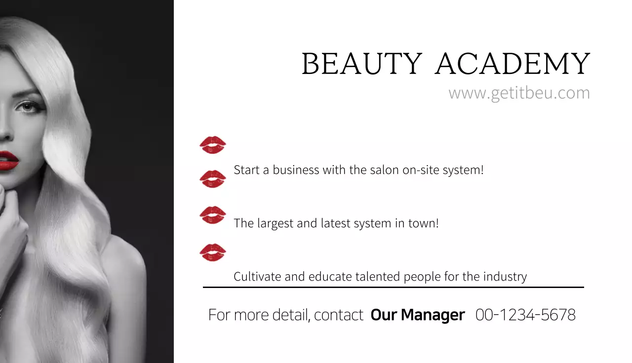 Red Modern Beauty Promotion Business Card