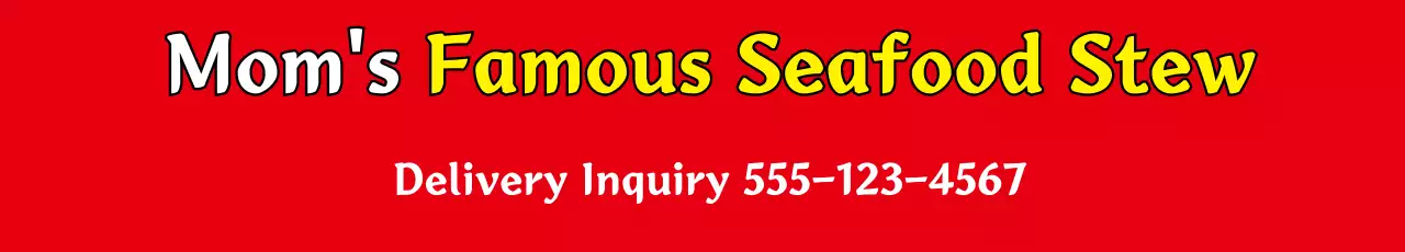 Banner vermelho tradicional de promoção de frutos do mar