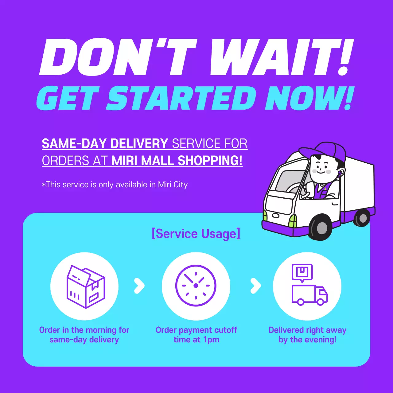 Blue Modern Delivery Promotion Instagram Post