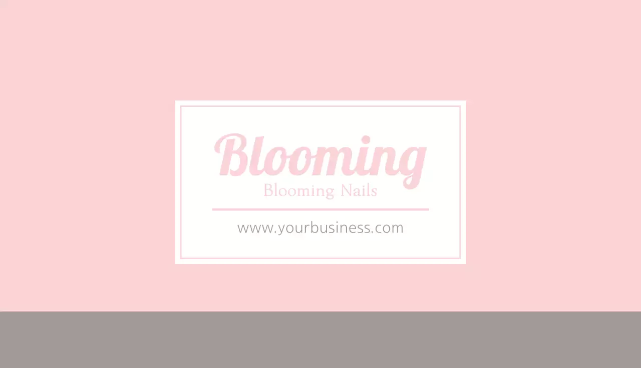 Pink Minimal Nail Promotion Business Card