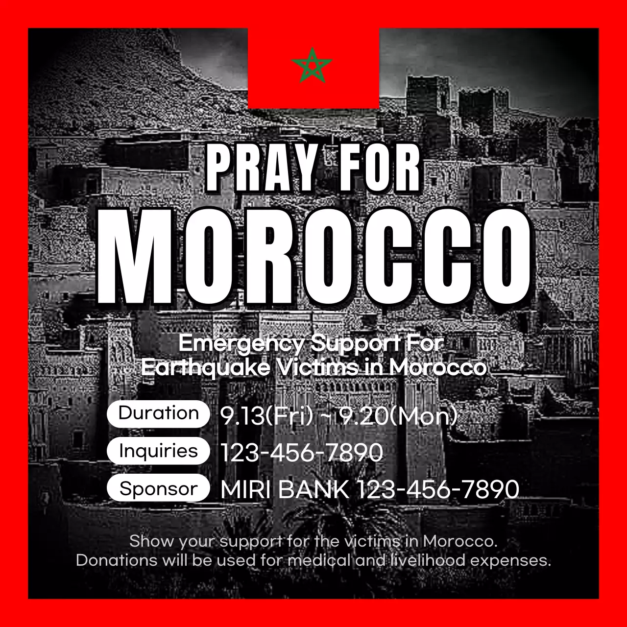 Red Bold Earthquake Announcement Social Media Post