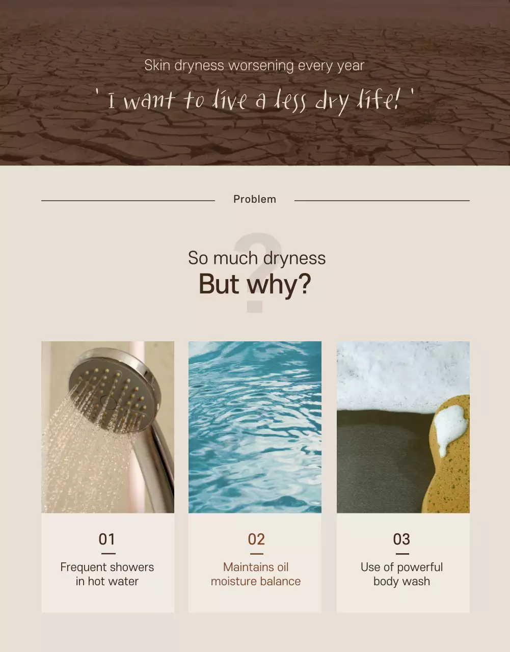 Poster quảng cáo sản phẩm chăm sóc cơ thể tối giản màu be