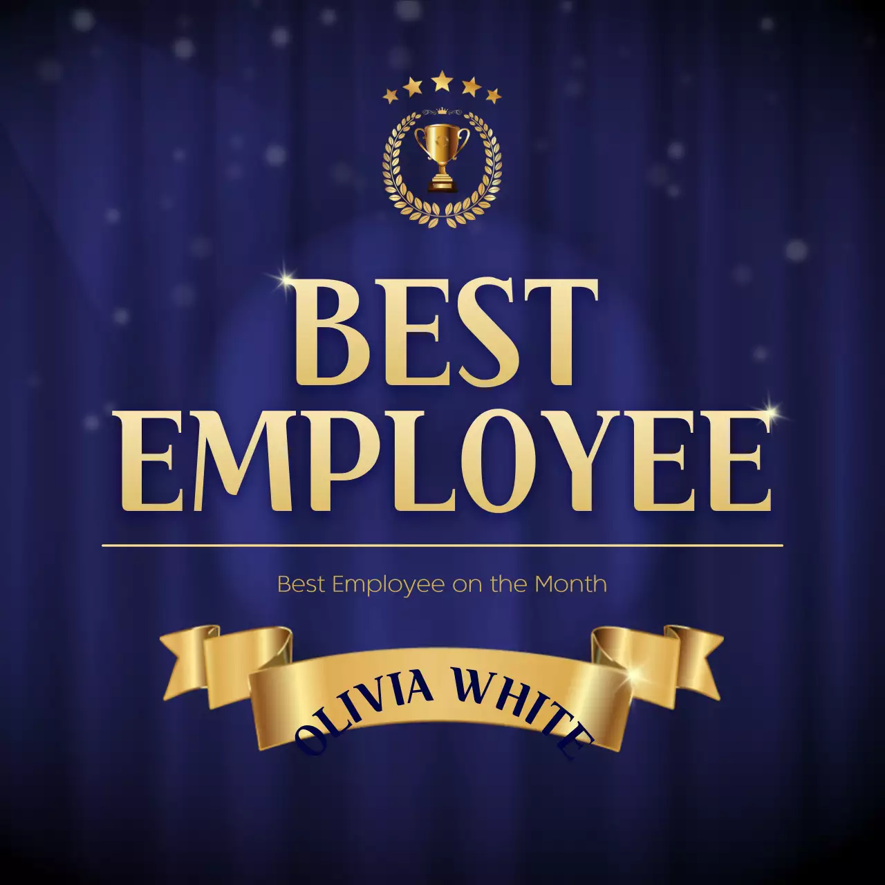 Blue Elegant Employee Certificate Social Media Post